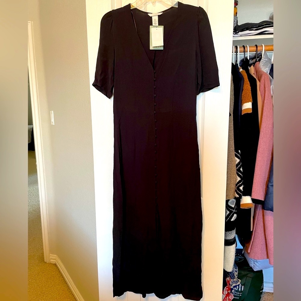 Black button-down dress from H&M NWT
